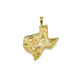 10K GOLD TEXAS STATE PENDANT 1.2"