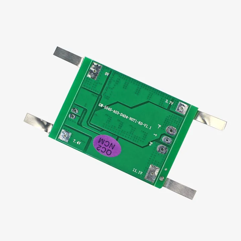 3S 6A Battery Protection BMS Module with Nickel Strip for 3.7V NMC cells