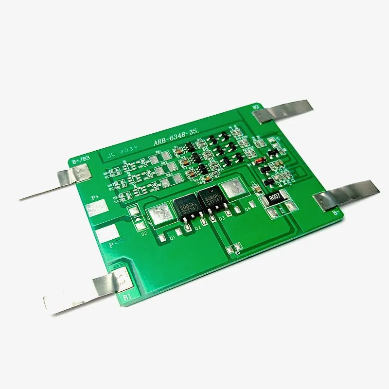 3S 6A Battery Protection BMS Module with Nickel Strip for 3.7V NMC cells