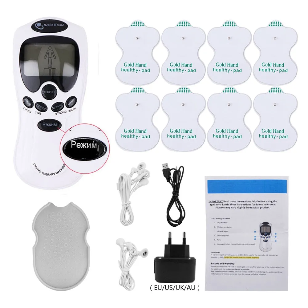 8 Mode EMS Electric Herald Tens Machine Acupuncture Body Massage Digital Therapy Massager Muscle Stimulator Electrostimulator