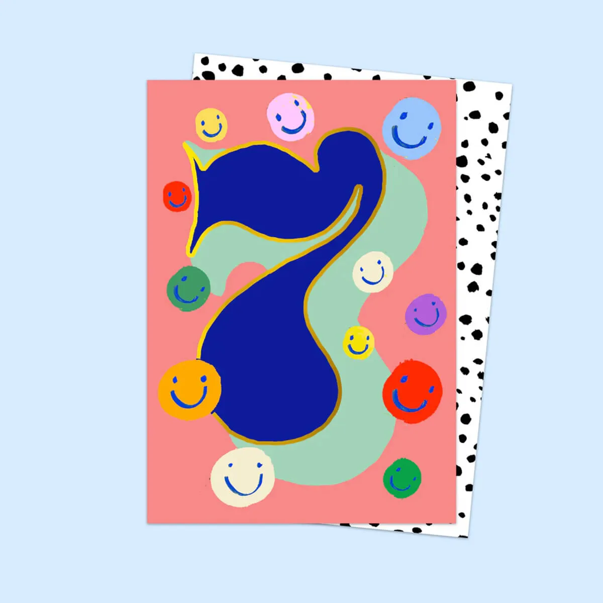 Age 7 Birthday Smiles Greetings Card by Eleanor Bowmer