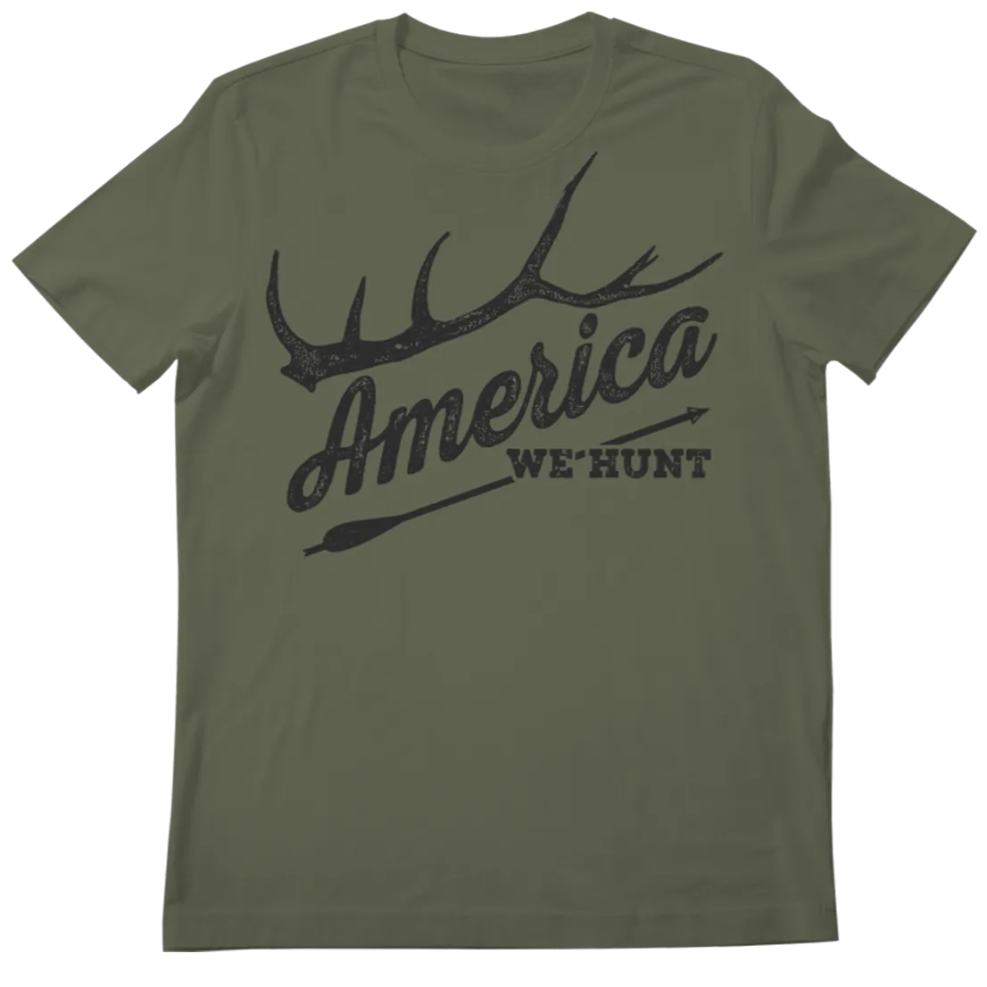 America We Hunt Tee-Military Green Frost