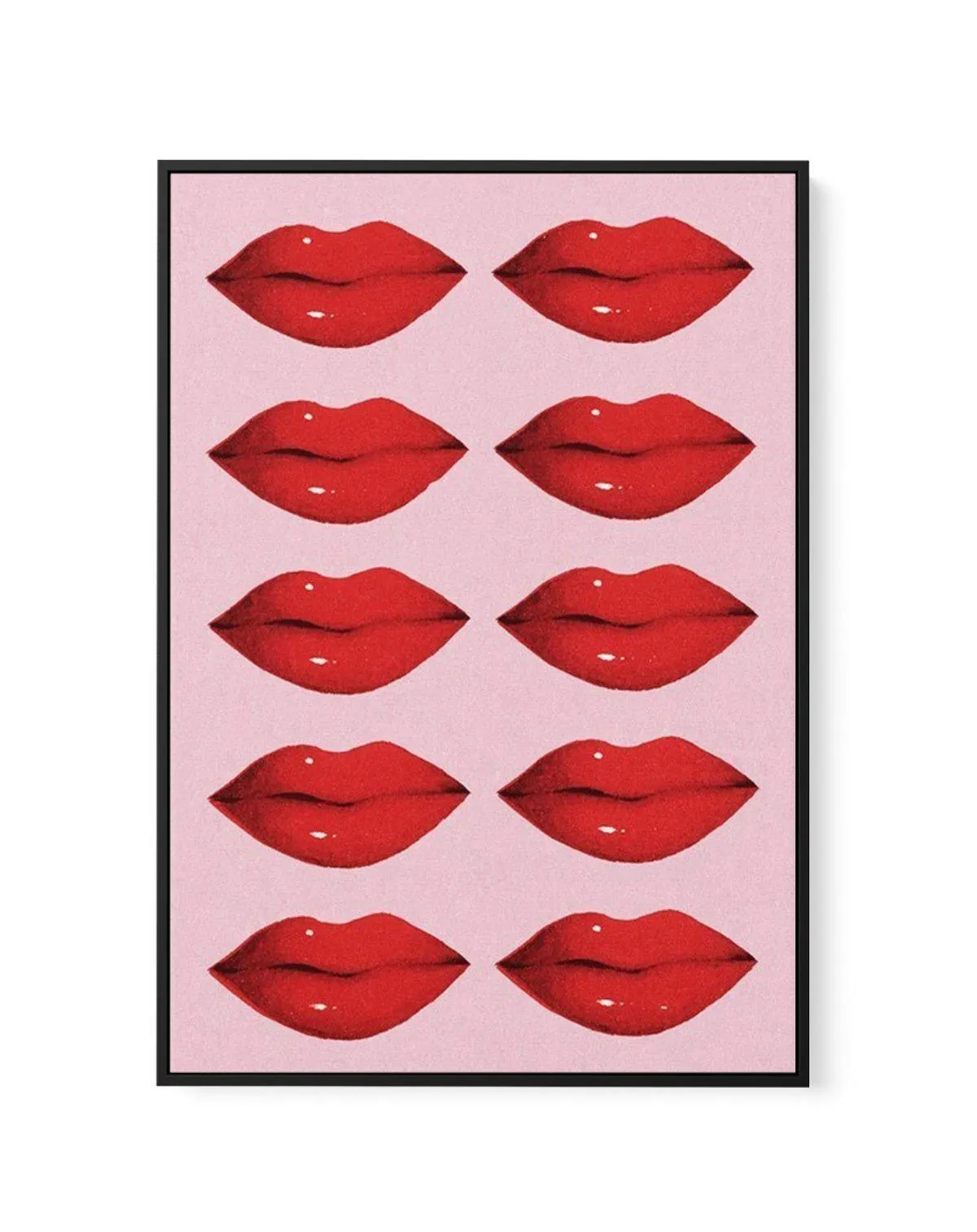 Amour et Bisous | Framed Canvas Art Print