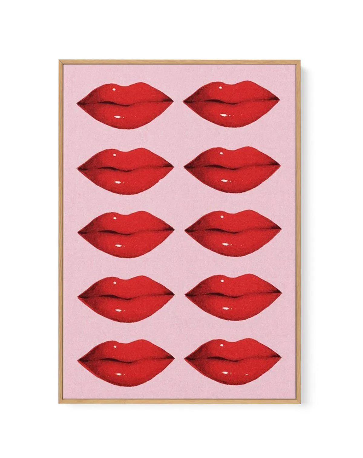 Amour et Bisous | Framed Canvas Art Print