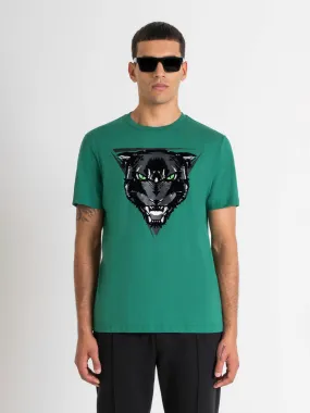 Antony Morato Men Green Printed Round Neck Short Sleeves T-Shirt