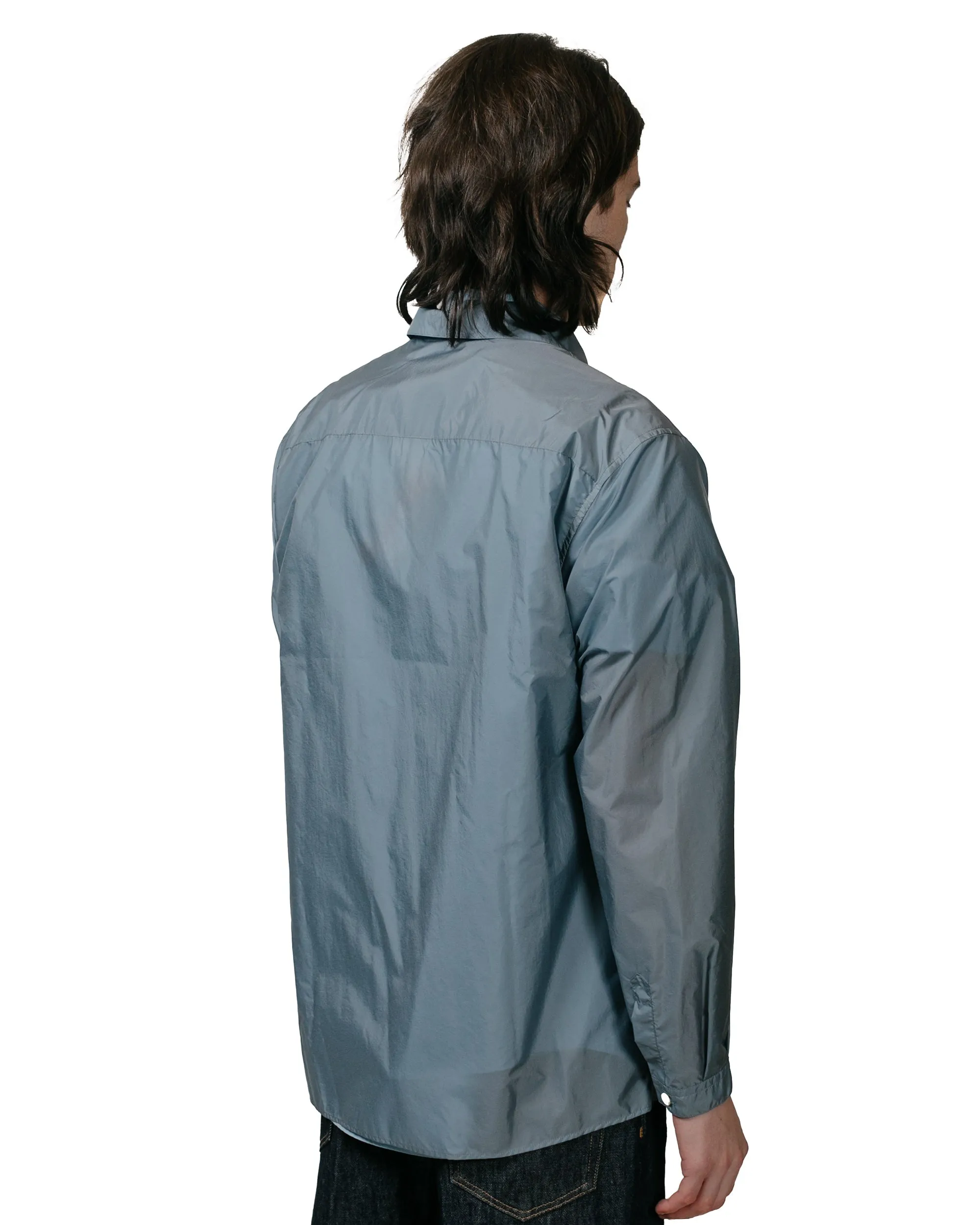 Auralee Light Nylon Zip Shirt Blue Gray