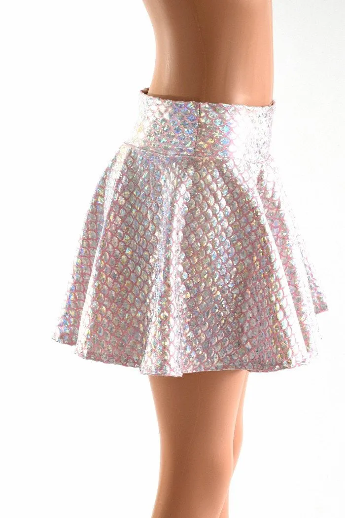 Baby Pink Mermaid Scale Rave Skirt