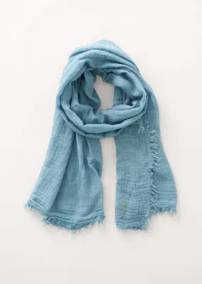 BENNY WOOL BLEND SCARF - BLUE