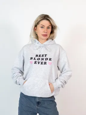 BEST BLONDE HOODIE - GRÅ