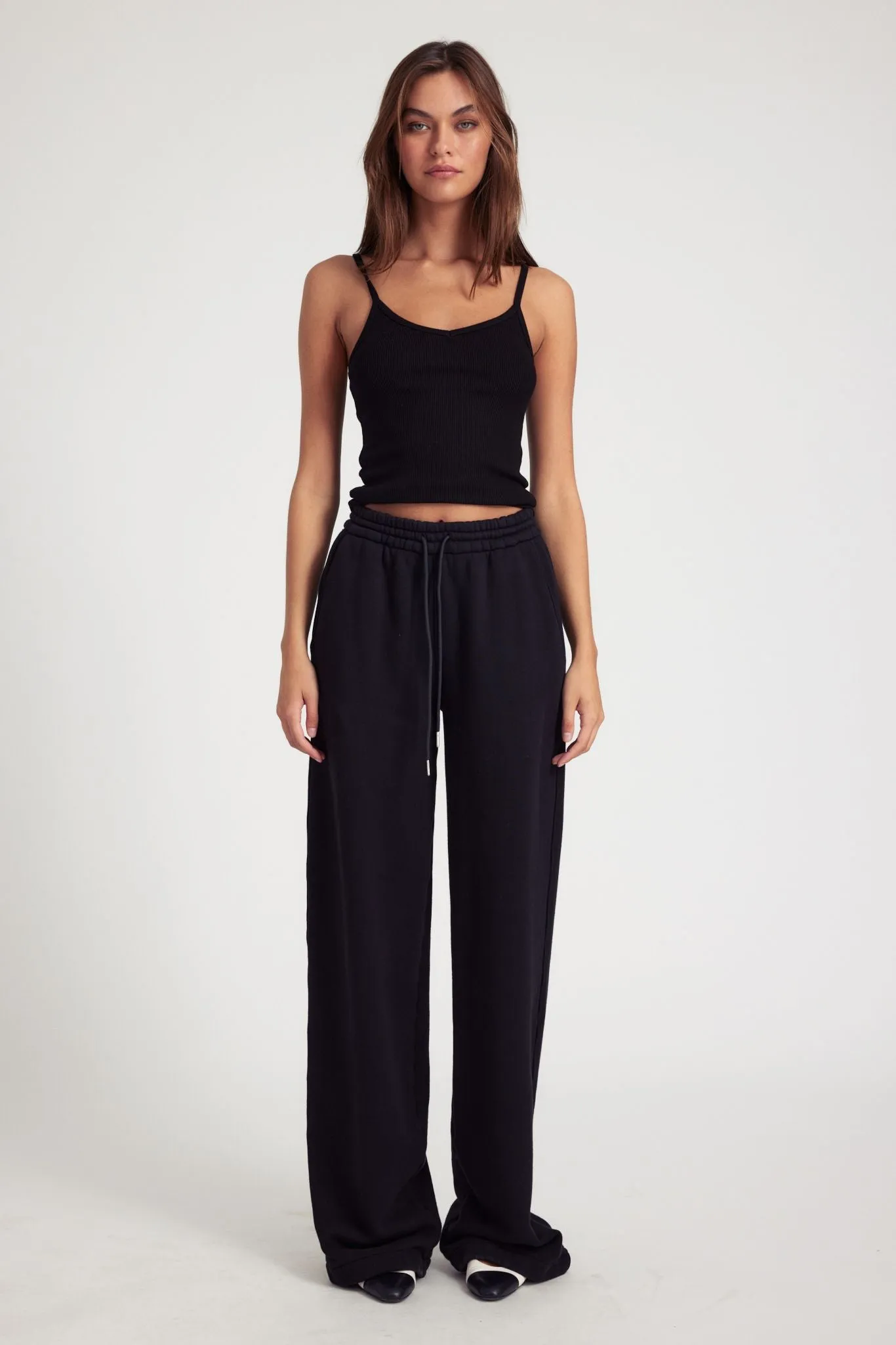 Black Cotton Baggy Sweatpants