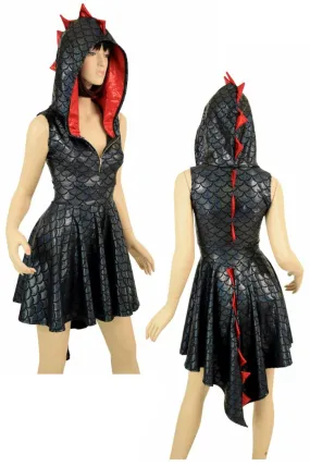 Black Dragon Hoodie Skater Dress