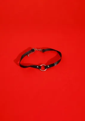 Black leather choker / pop art style photo print