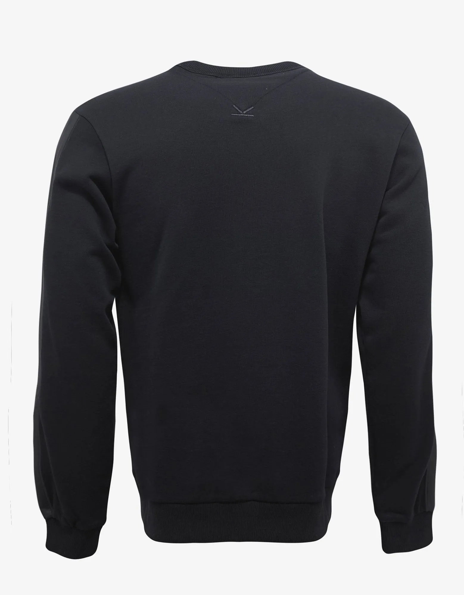 Black Logo Sweatshirt with Nylon Inserts