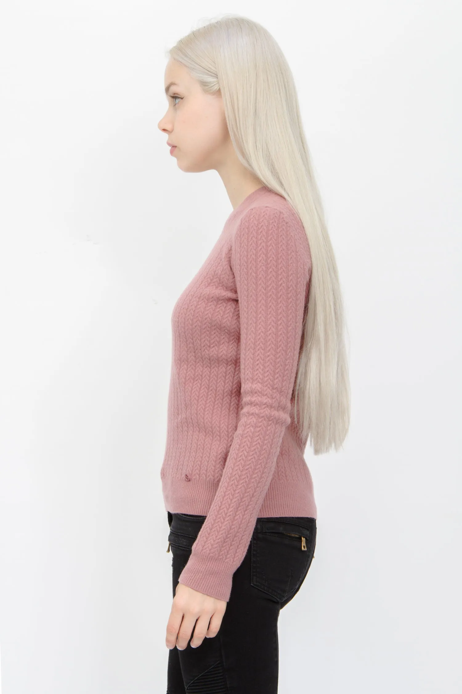 BLUSH CABLEKNIT SWEATER