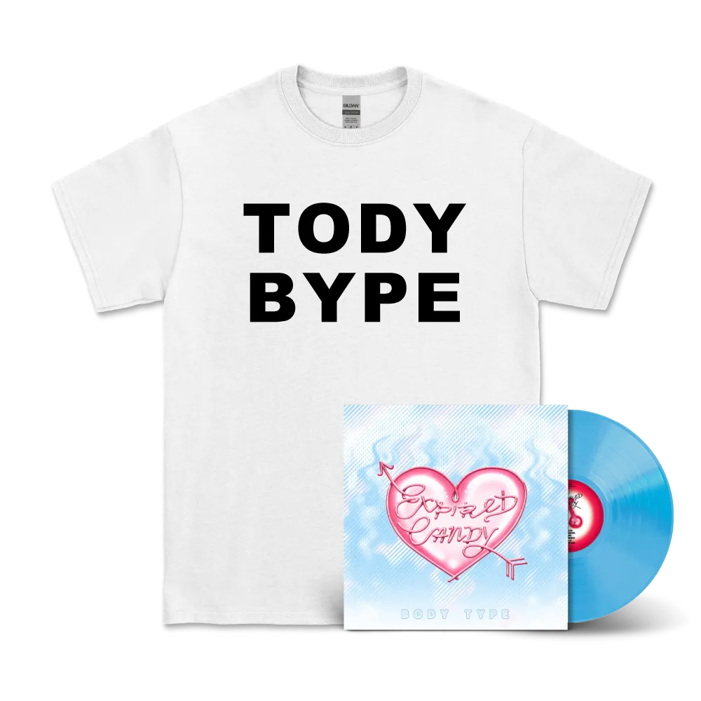 Body Type / Expired Candy LP Blue Jelly Vinyl and White T-Shirt Bundle