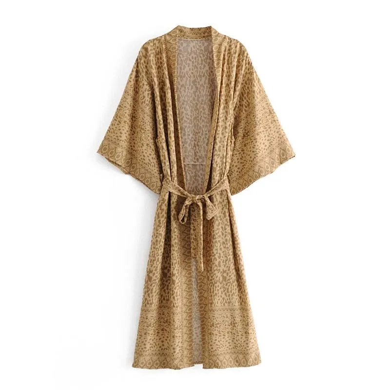 Bohemian Long Kimono, Bat sleeve Beach Bohemian Kimono Robe, Summer dress boho cover-up