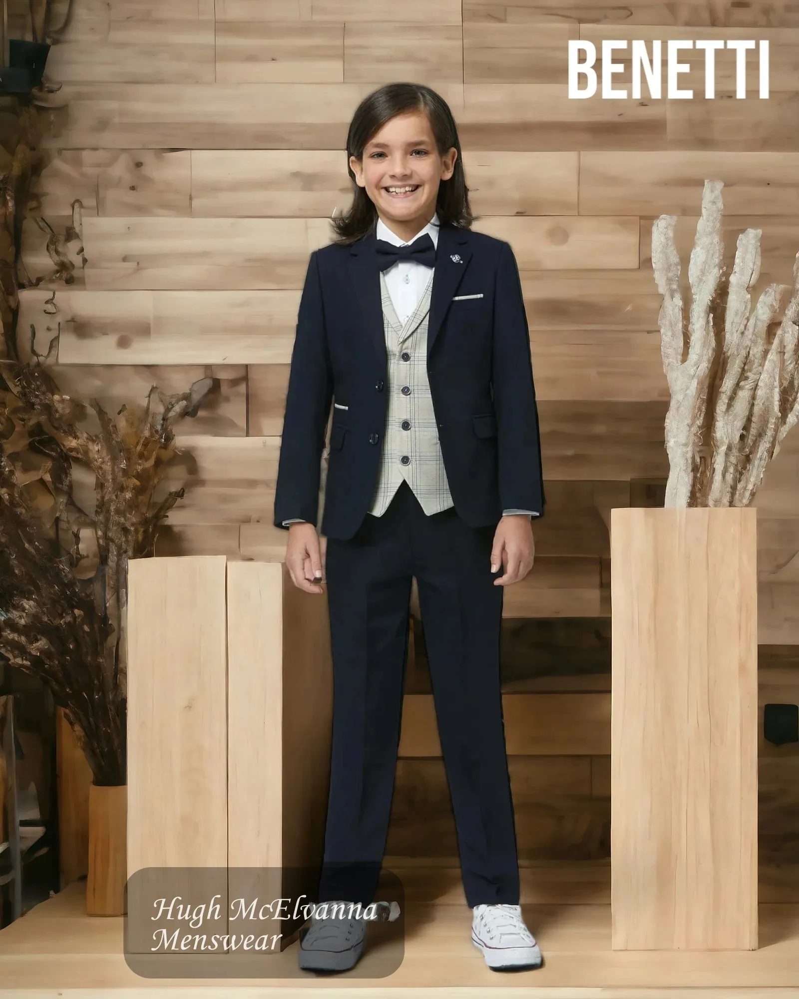 Boys Fashion 3Pc. Suit by Benetti Style: PARIS