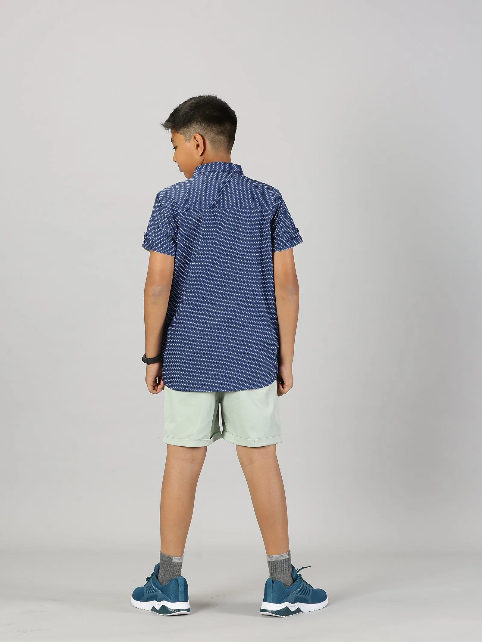 Boys Half Sleeve Shirt & Roll up Shorts Set