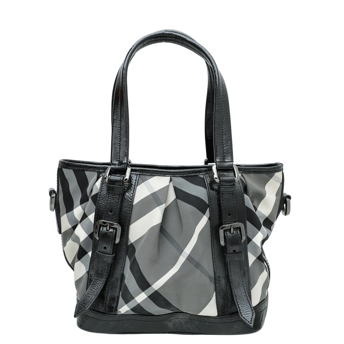 Burberry Bicolor Nylon Beat Check Lowry Bag