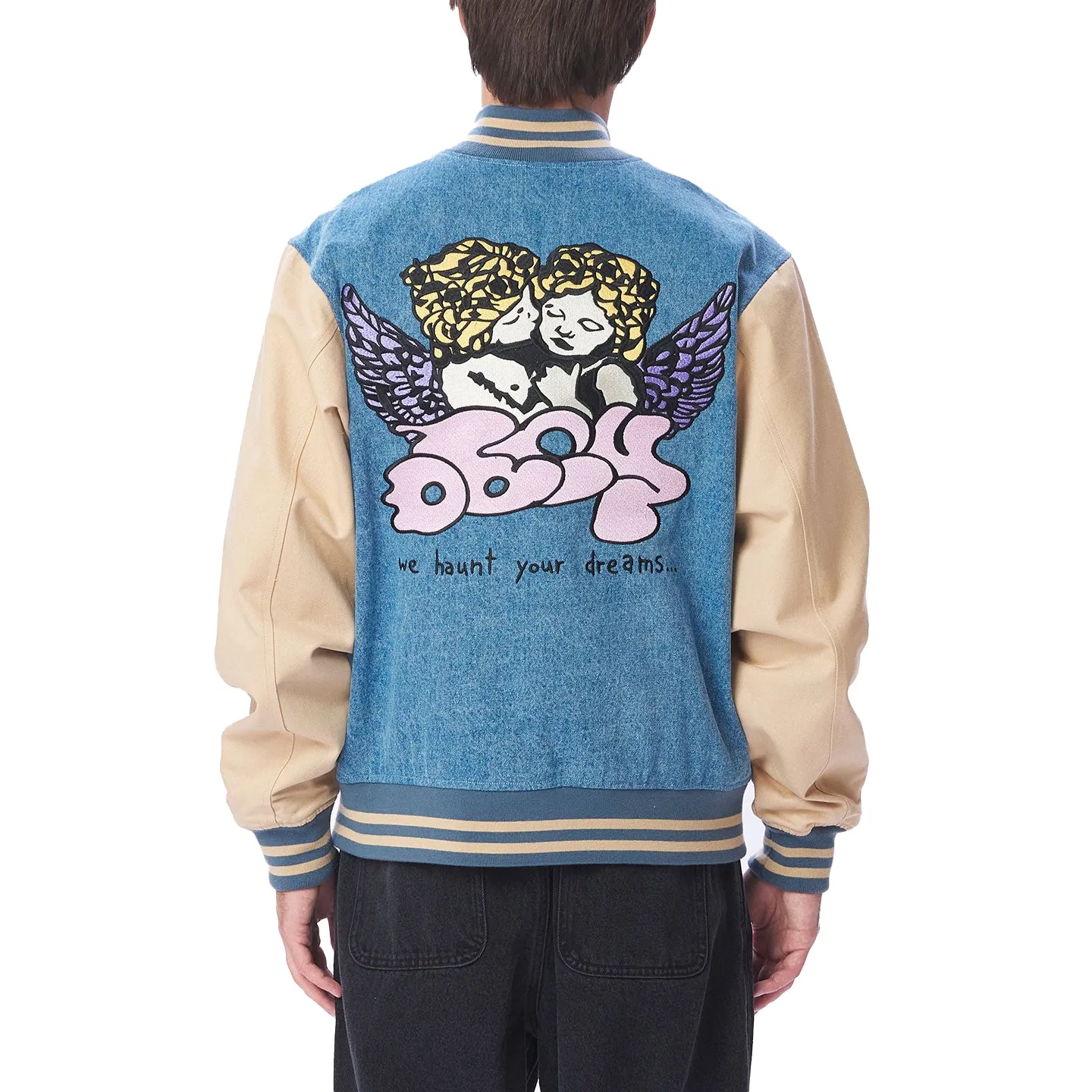 Care denim varsity