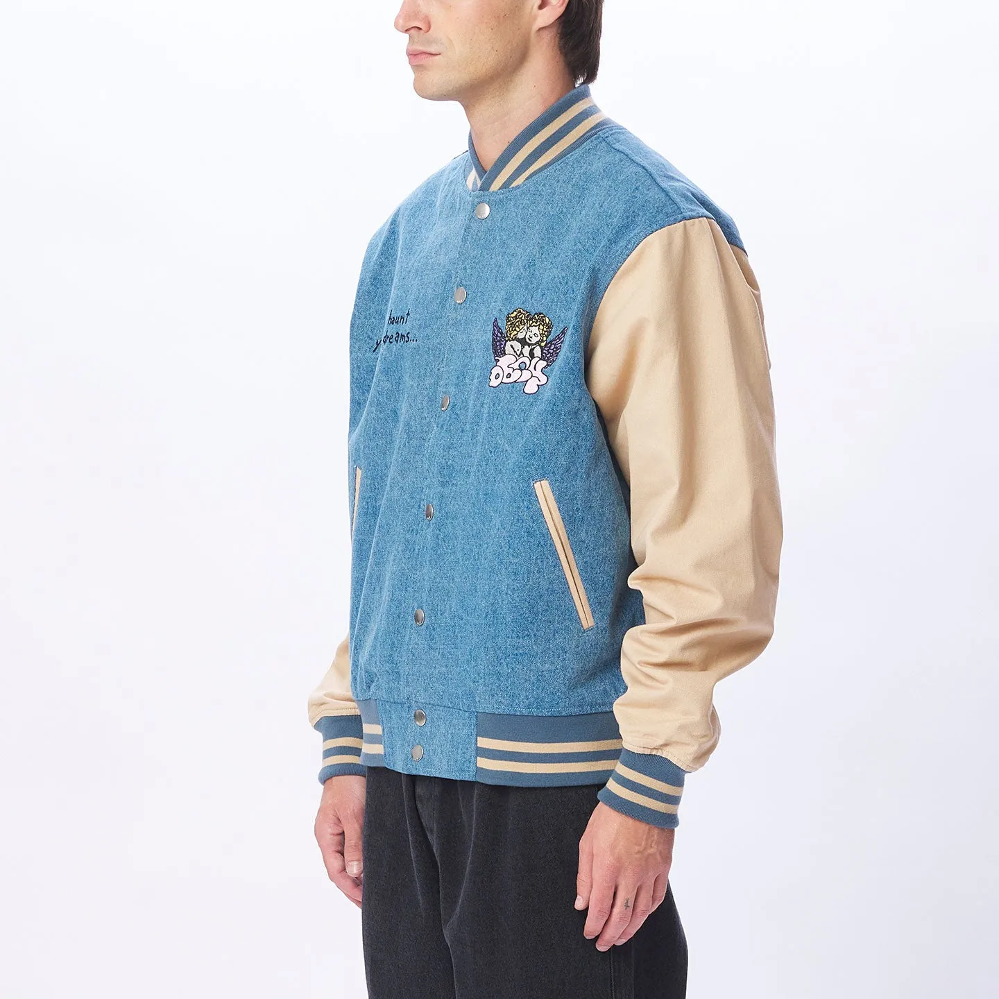 Care denim varsity