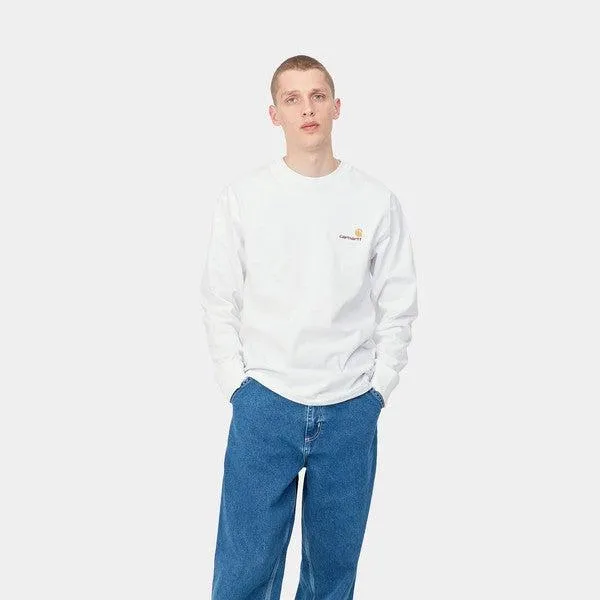 Carhartt WIP American Script Long Sleeve T-Shirt White