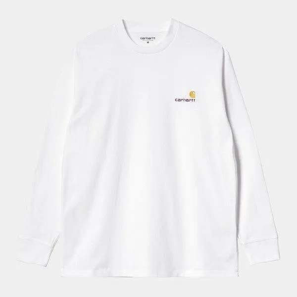 Carhartt WIP American Script Long Sleeve T-Shirt White