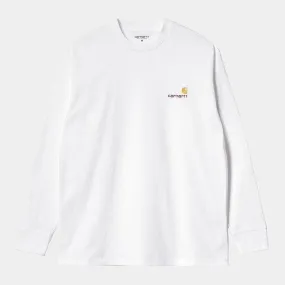 Carhartt WIP American Script Long Sleeve T-Shirt White