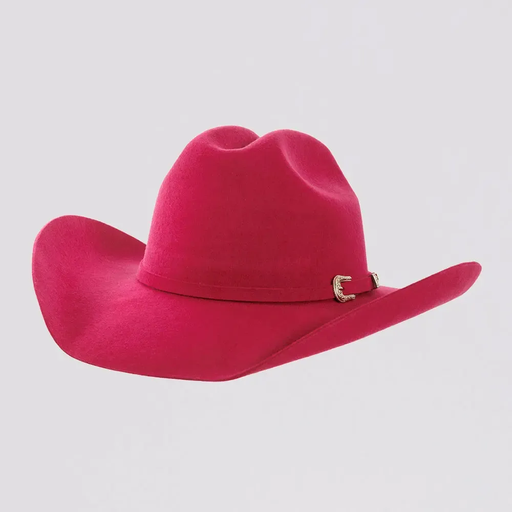 Cattleman | Womens Pink Felt Western Cowgirl Hat - Bourbon Cowgirl