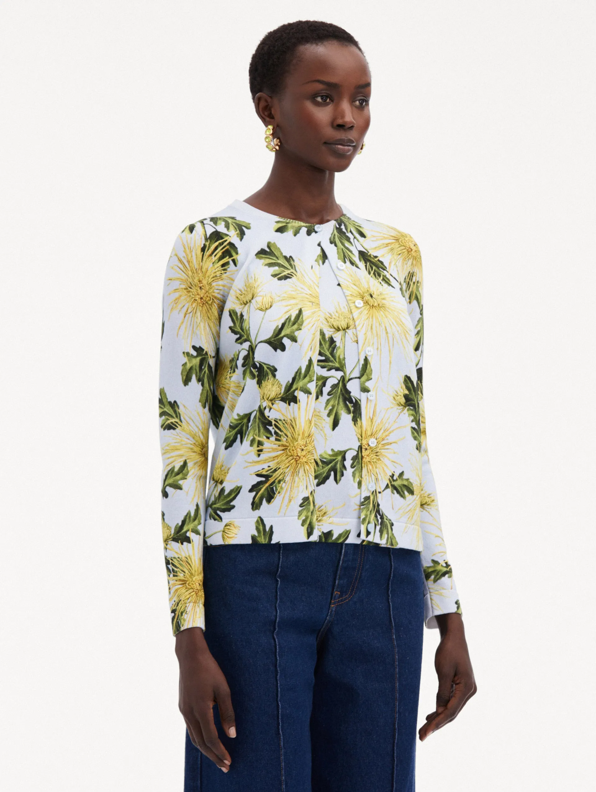 Chrysanthemum Printed Cardigan