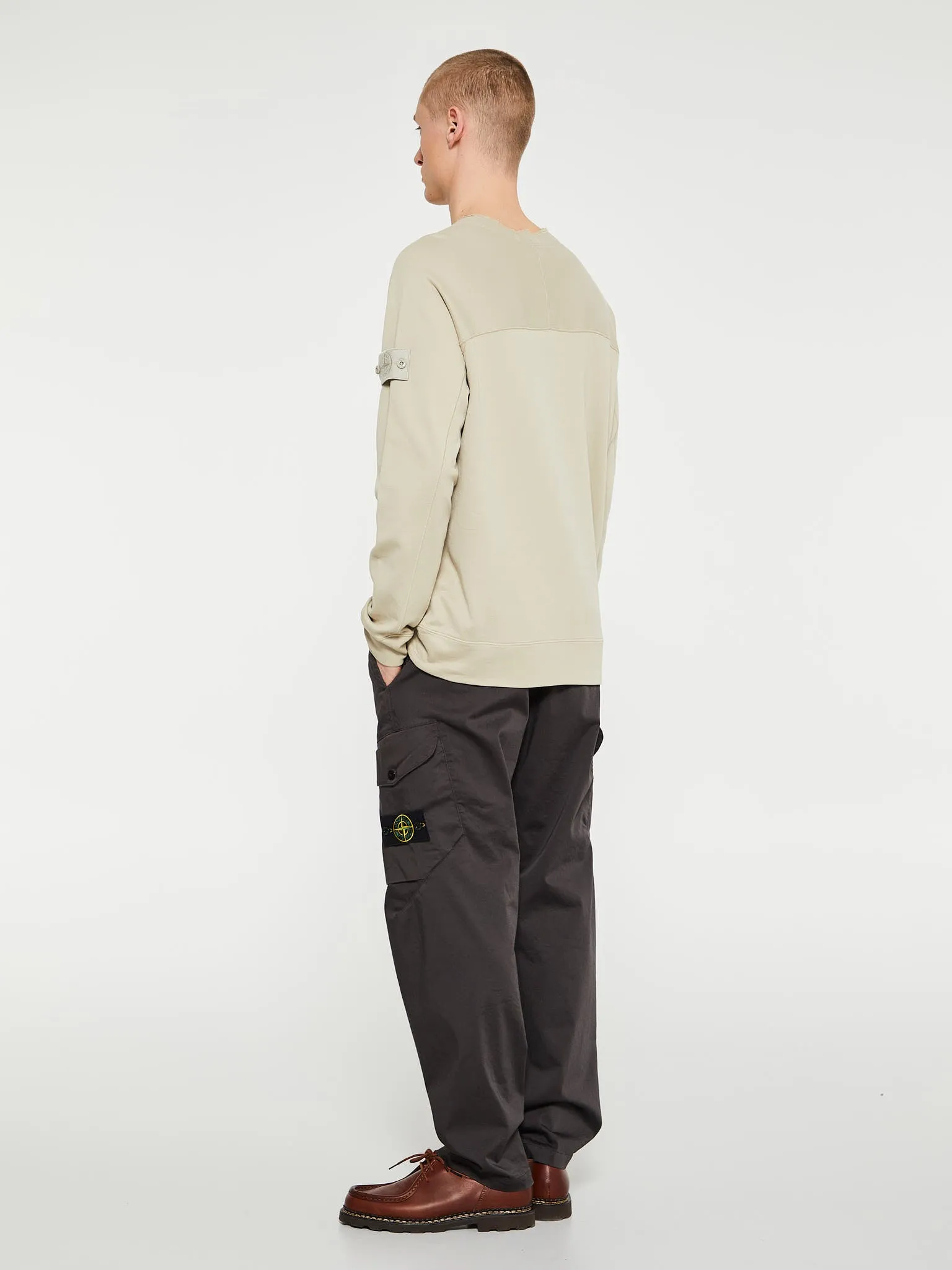 Compass Cotton Jersey Sweatshirt in Beige