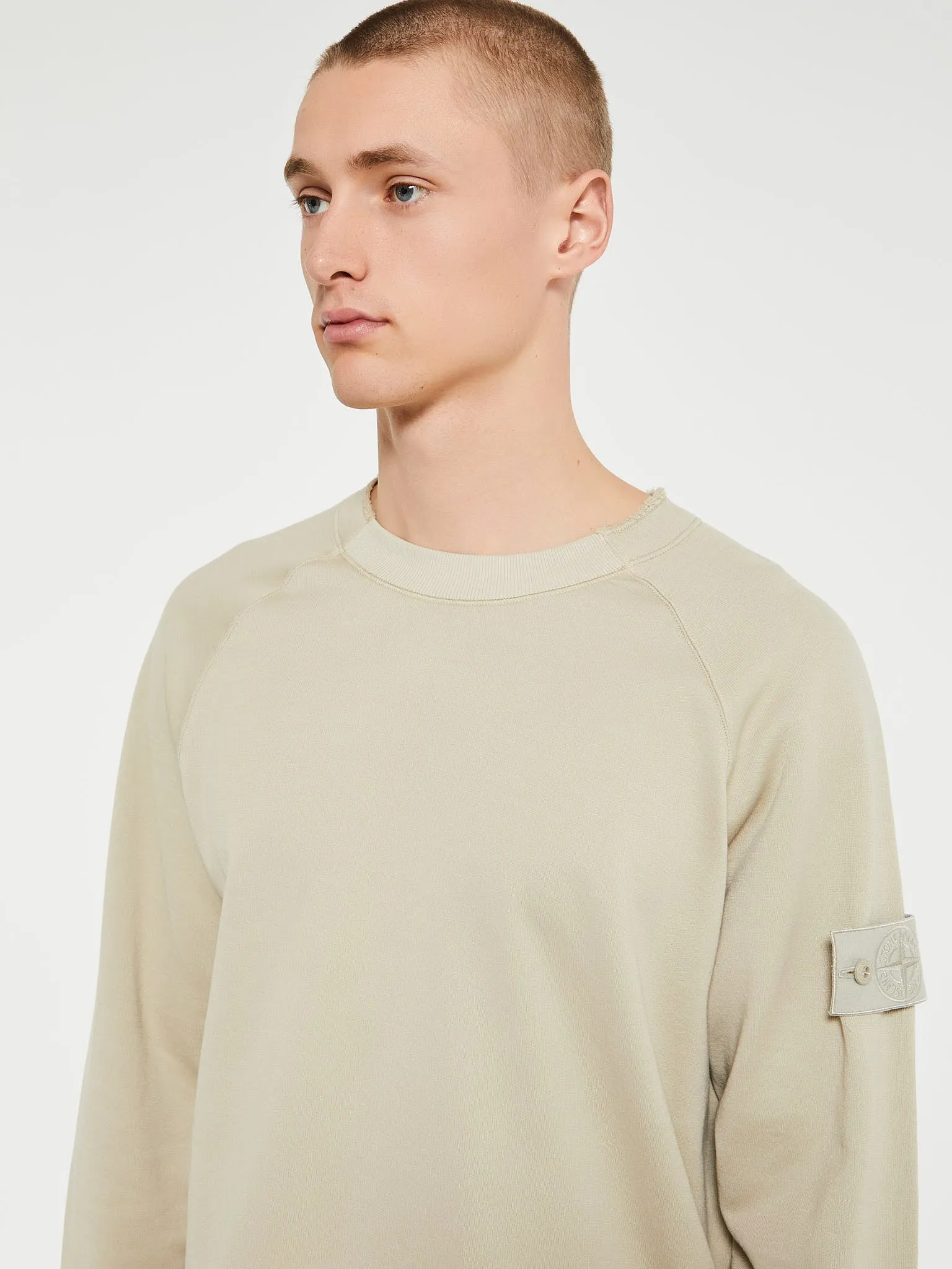 Compass Cotton Jersey Sweatshirt in Beige