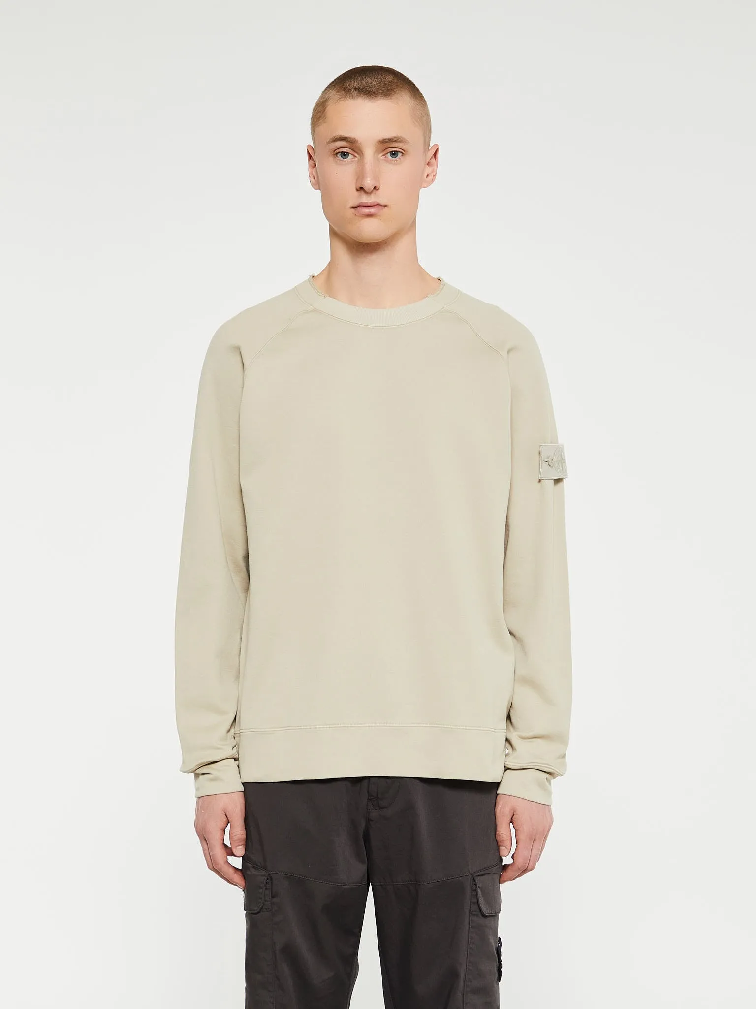 Compass Cotton Jersey Sweatshirt in Beige