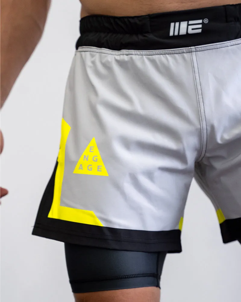 Cool Grey 2-in-1 Fight Shorts