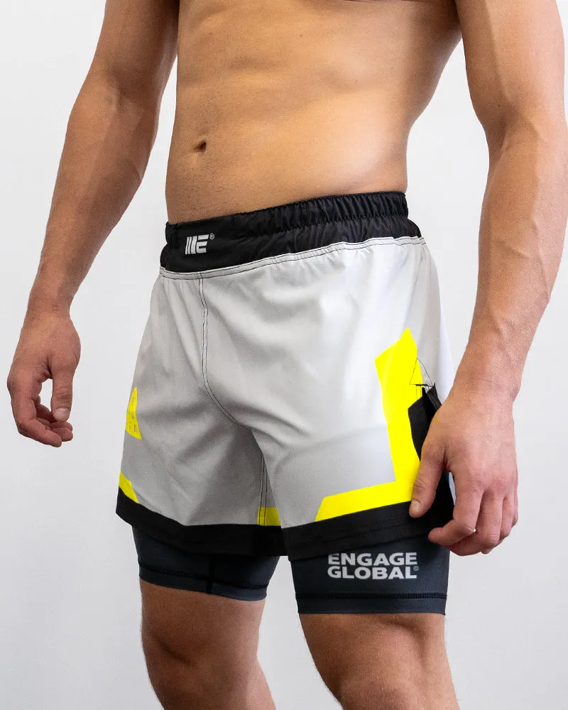 Cool Grey 2-in-1 Fight Shorts