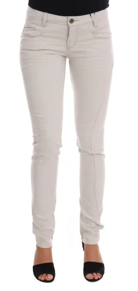 Costume National Chic White Slim-Fit Stretch Jeans