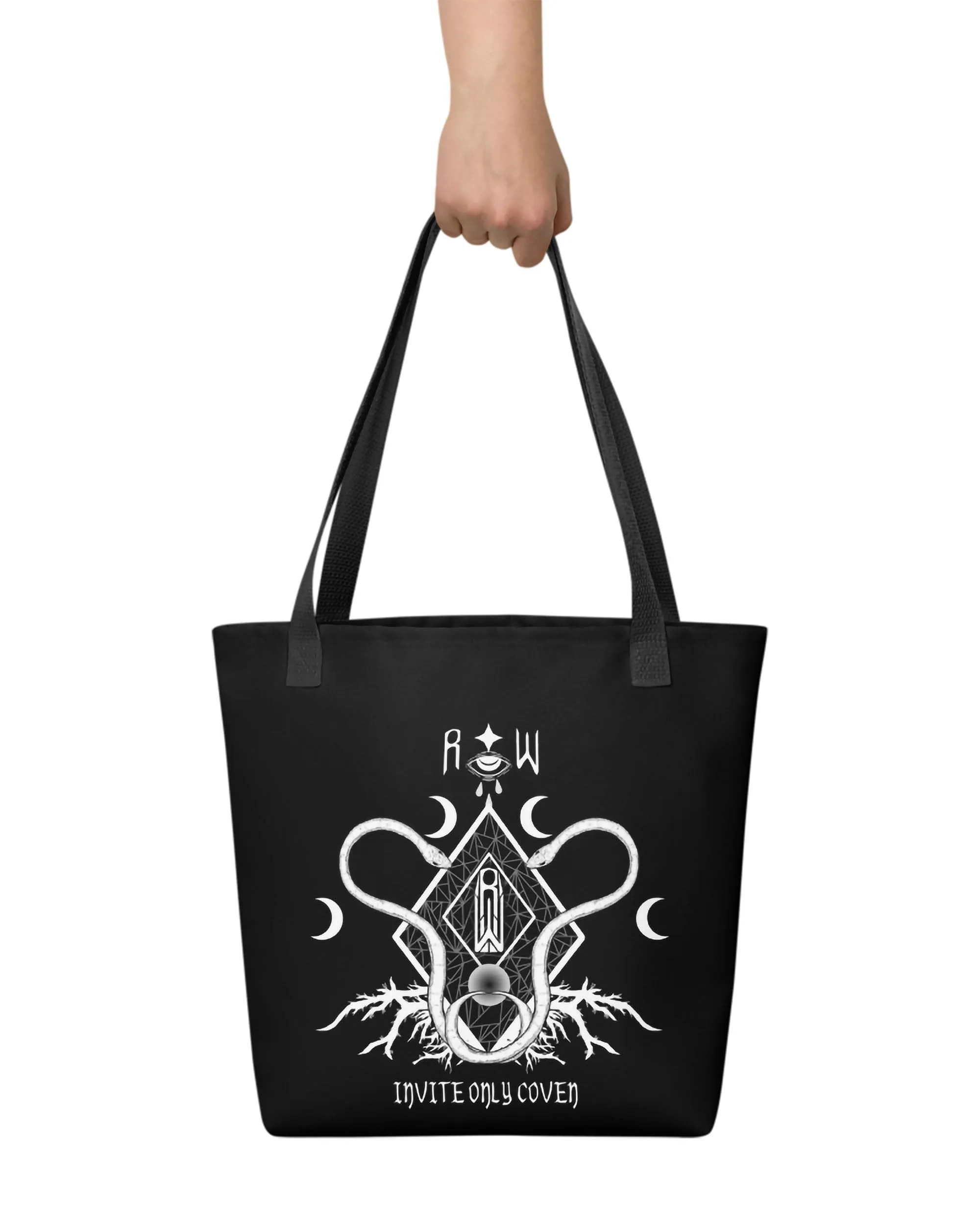 Coven Tote Bag - Vegan Bag for Women Large Foldable Bag Work Gym Travel Shopping Grocery Goth Accessories