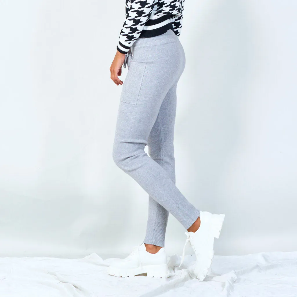 Cozy knit pants with drawstring waist wholesale