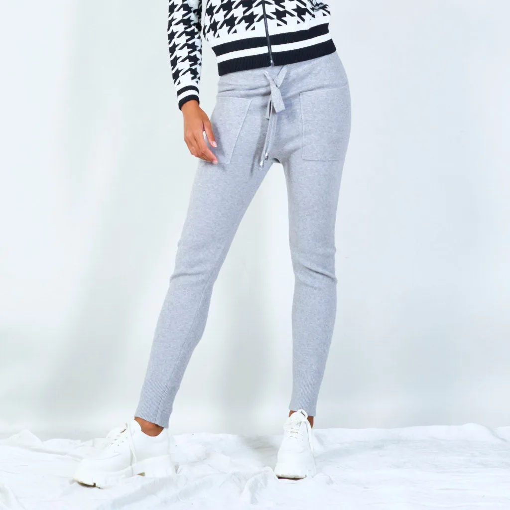 Cozy knit pants with drawstring waist wholesale