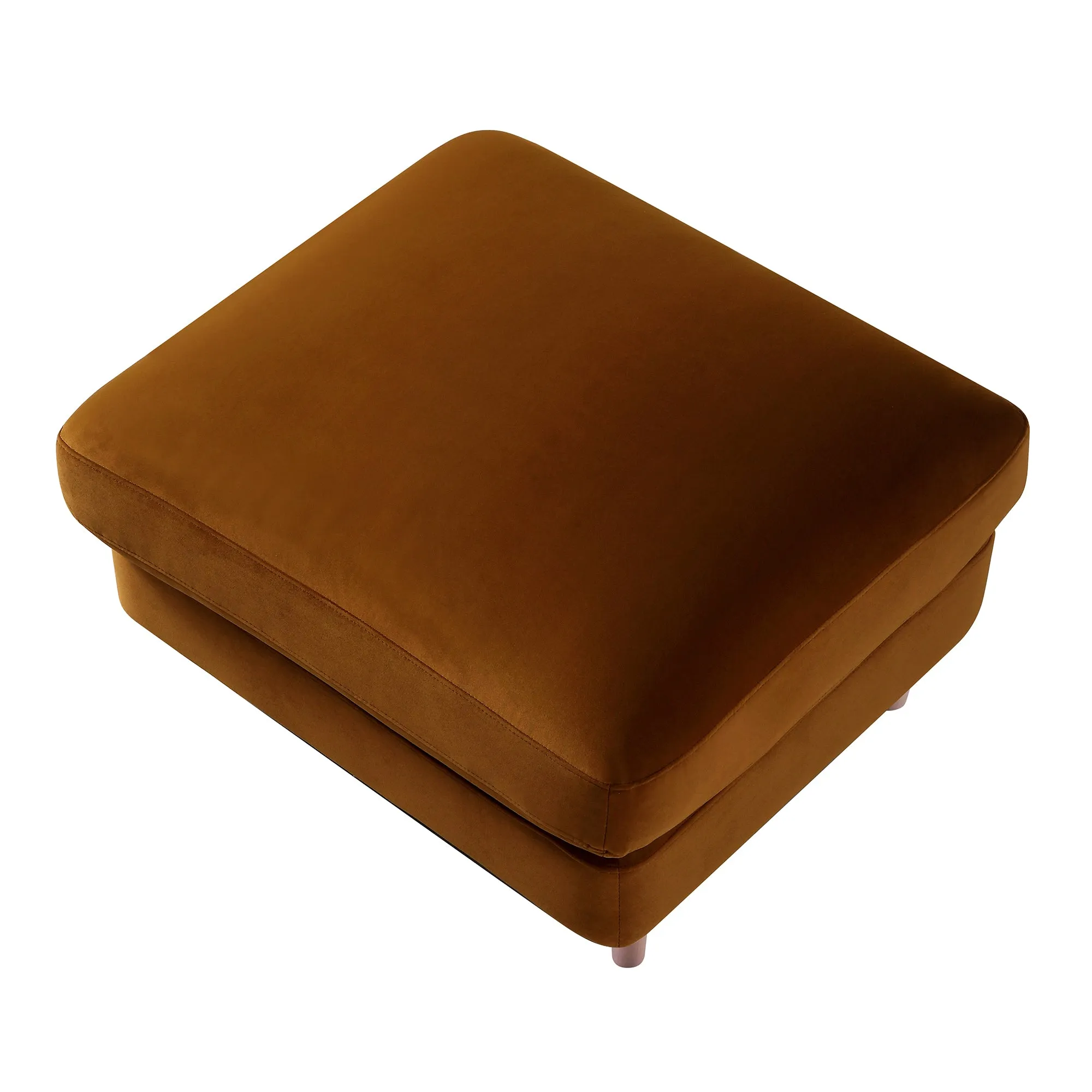 Daphnis Cinnamon Velvet Sofa, Footstool