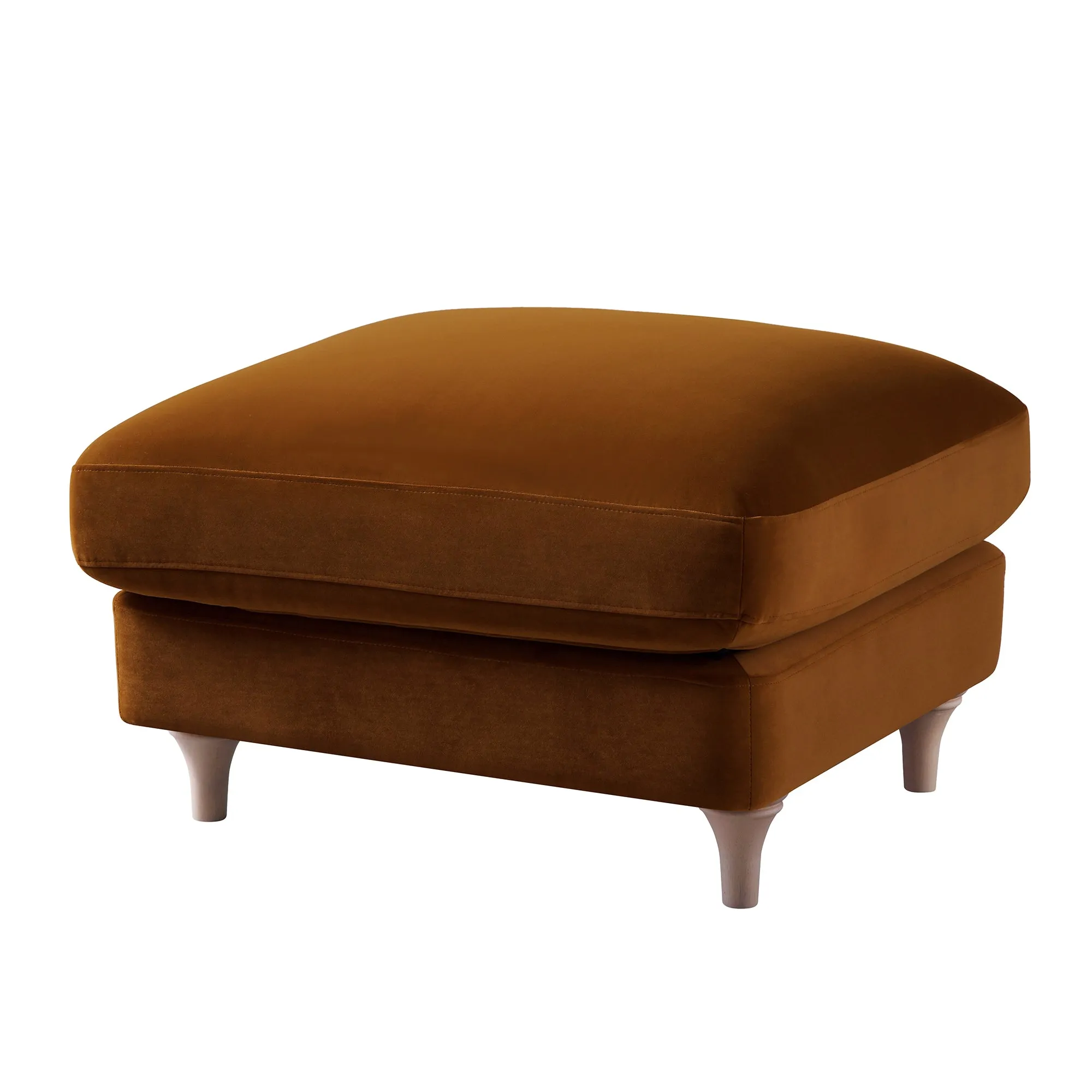 Daphnis Cinnamon Velvet Sofa, Footstool