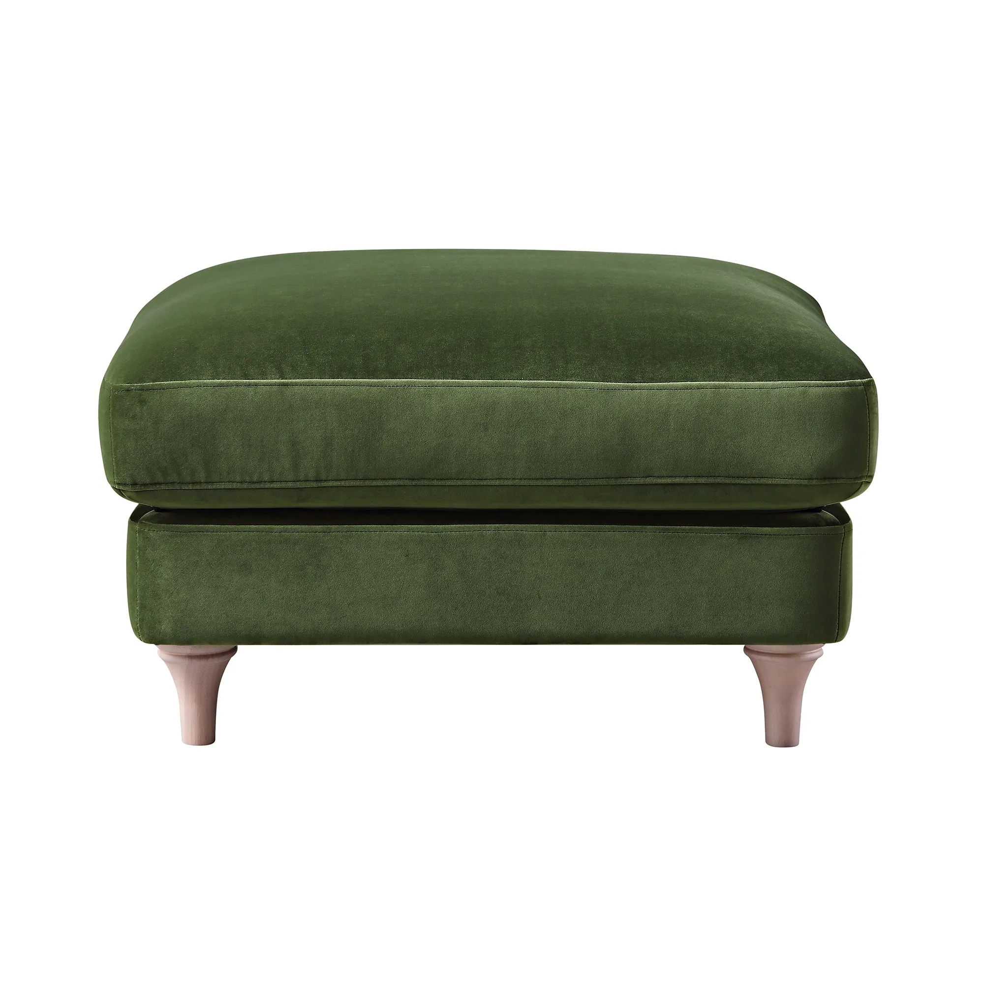 Daphnis Fern Green Velvet Sofa, Footstool