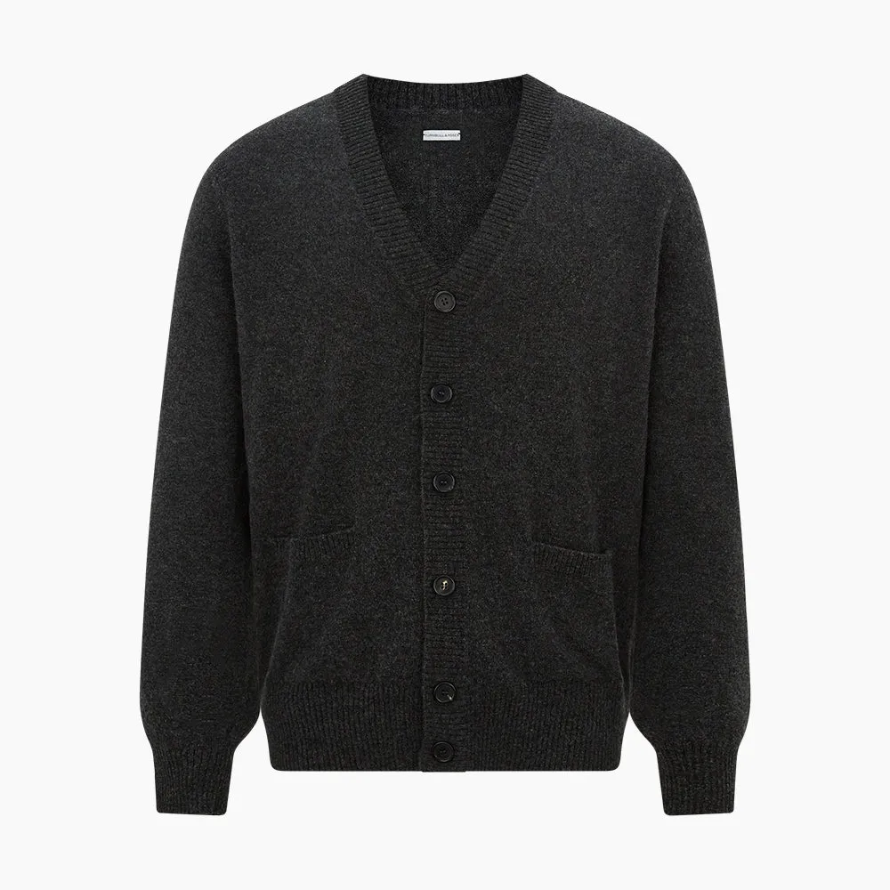 Dark Grey Melange Cashmere Cardigan