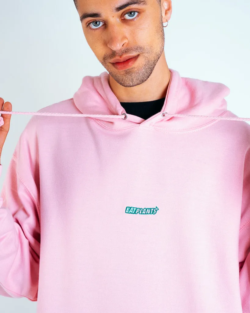 Eat Plants Hoodie - Bubblegum Pink