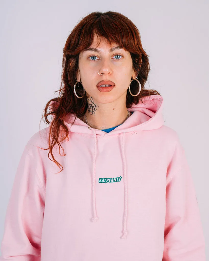 Eat Plants Hoodie - Bubblegum Pink