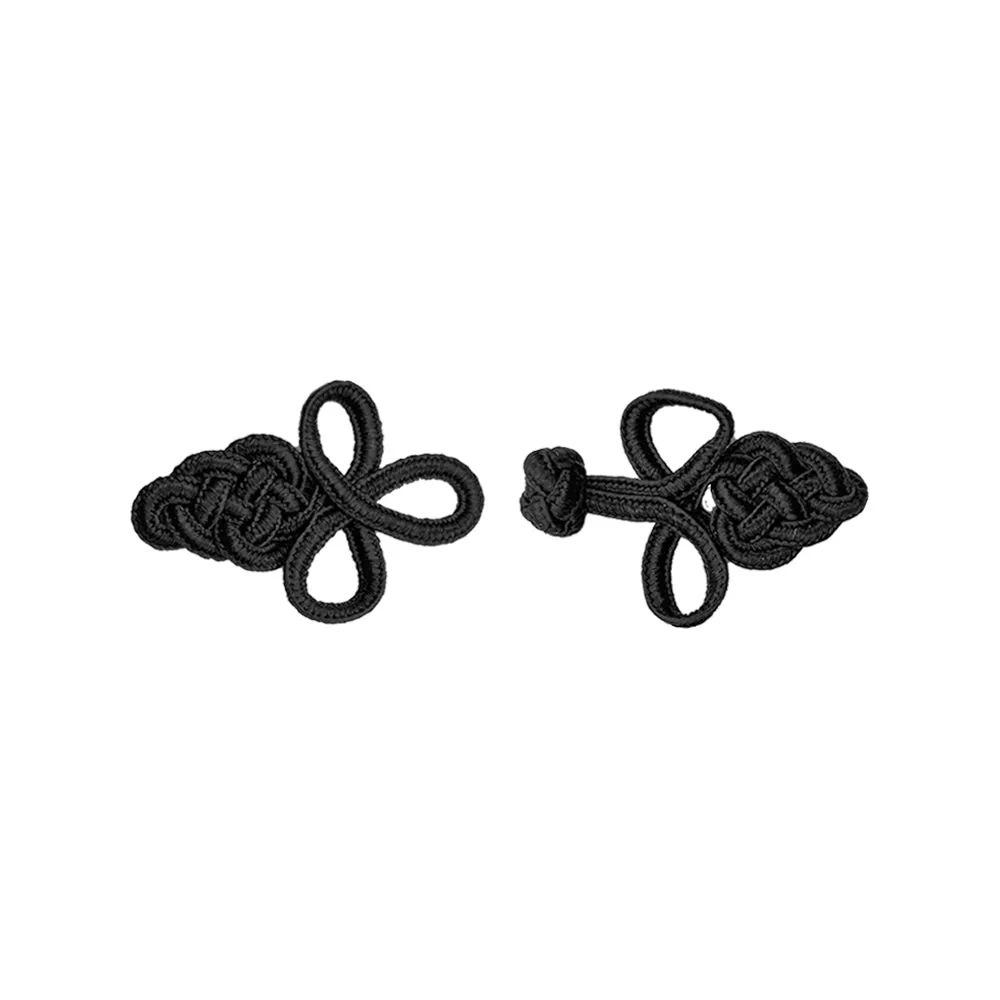 Embellishing Black Braided Cord Sewing Frog Fastener for Clothing