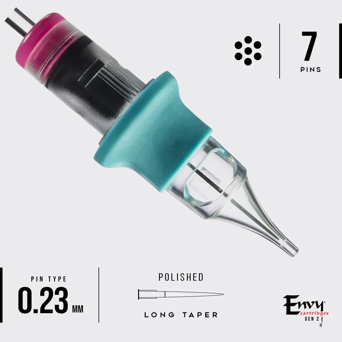 Envy Gen 2 - Nano PMU Round Liner Tattoo Cartridges (10pk)