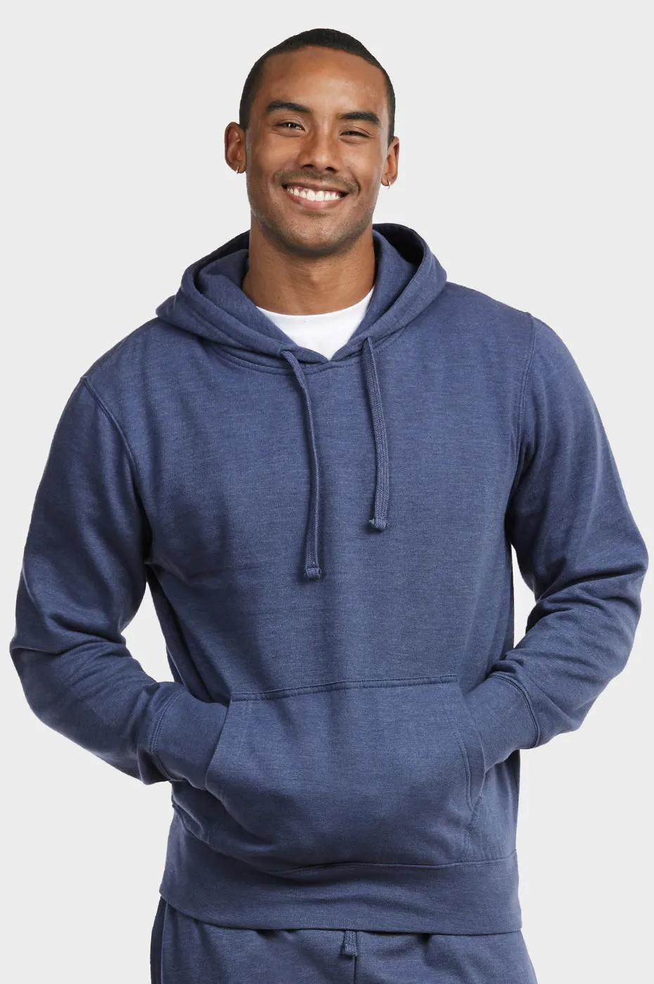 ET TU MEN'S LIGHTWEIGHT FLEECE PULLOVER HOODIE (HD1020E_NV-MRL)