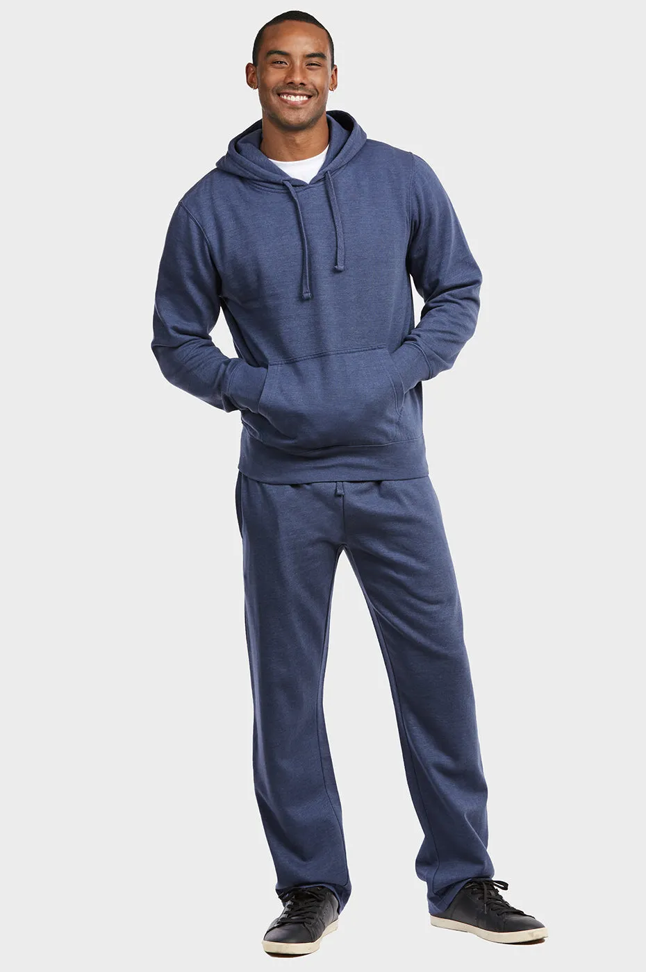 ET TU MEN'S LIGHTWEIGHT FLEECE PULLOVER HOODIE (HD1020E_NV-MRL)