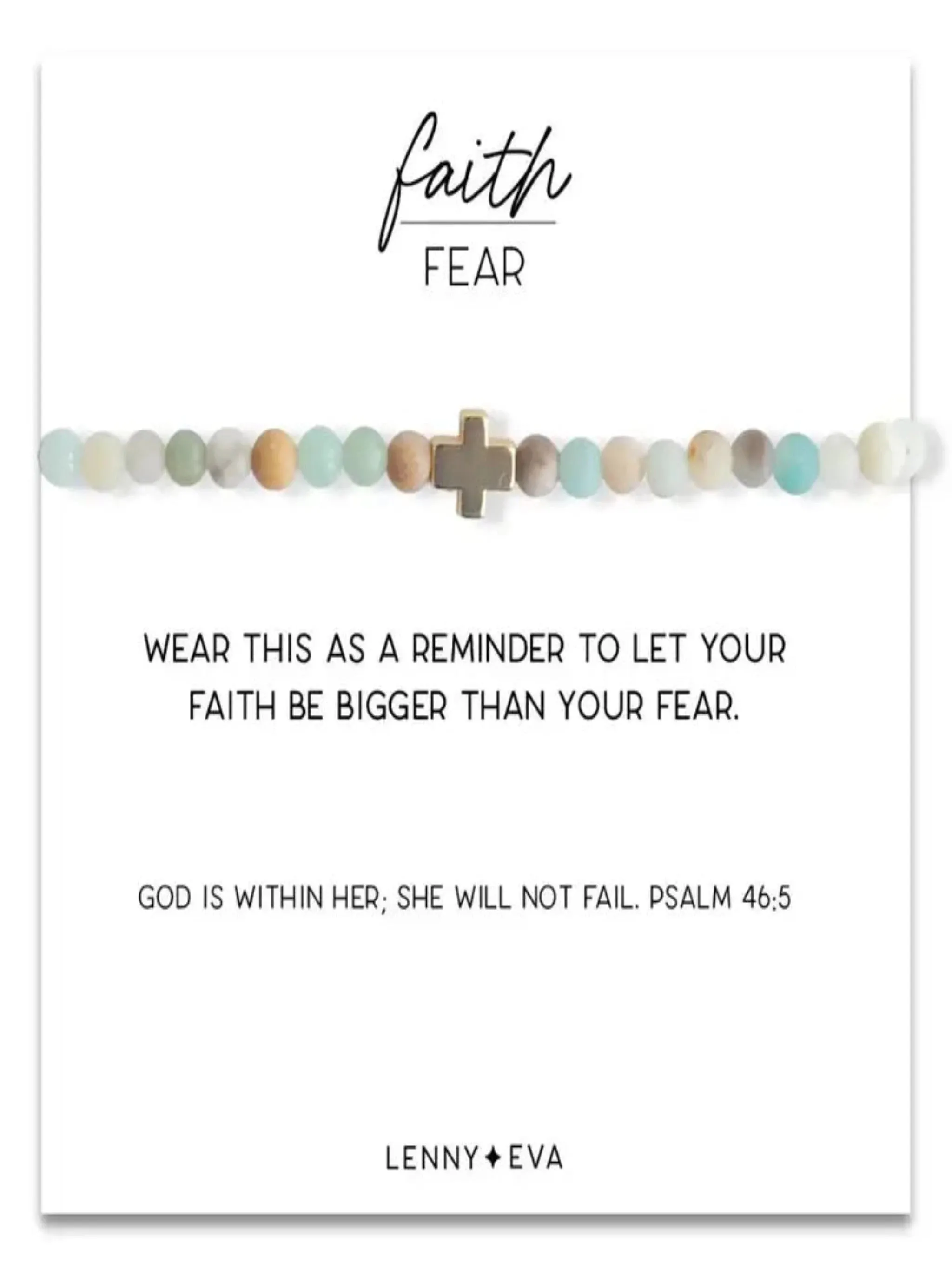 Faith Over Fear Cross Bracelet